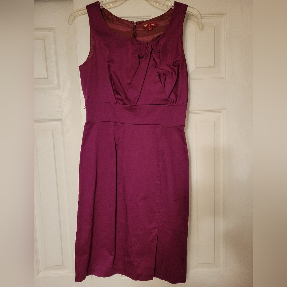NEW Merona dress, pleat detail top, raspberry color, sz 2, never worn